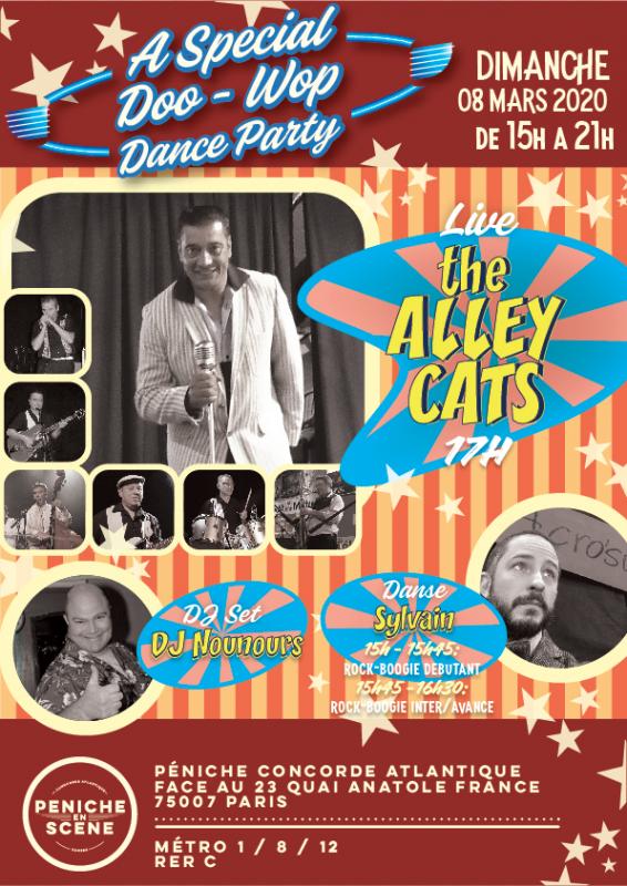 >> ANNULE EN RAISON DE LA CRUE DE LA SEINE << La Péniche en Scène - Concorde Atlantique Danses: Après-midi dansante Rock n' Swing avec Dj Nounours & Concert The Alley Cats !