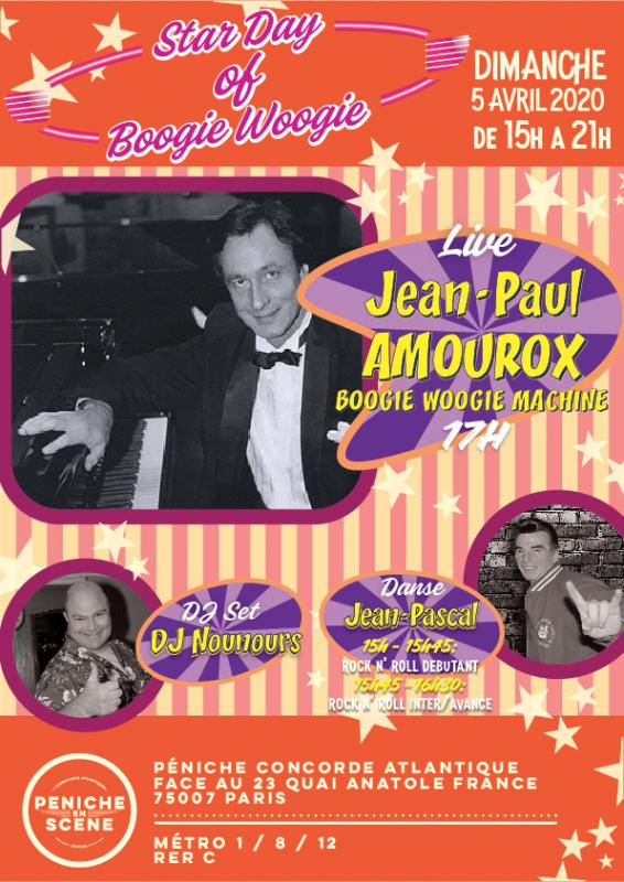 La Péniche en Scène - Concorde Atlantique Danses: Après-midi dansante Spéciale Rock n' Boogie avec Dj Nounours & Concert Jean Paul Amouroux Boogie Woogie Machine !