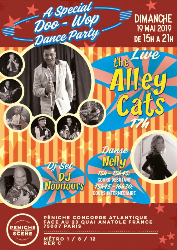 ** Dernière date de la saison ** La Péniche en Scène - Concorde Atlantique Danses: Après-midi dansante Rock, Boogie, Swing avec Dj Nounours & CONCERT The Alley Cats !