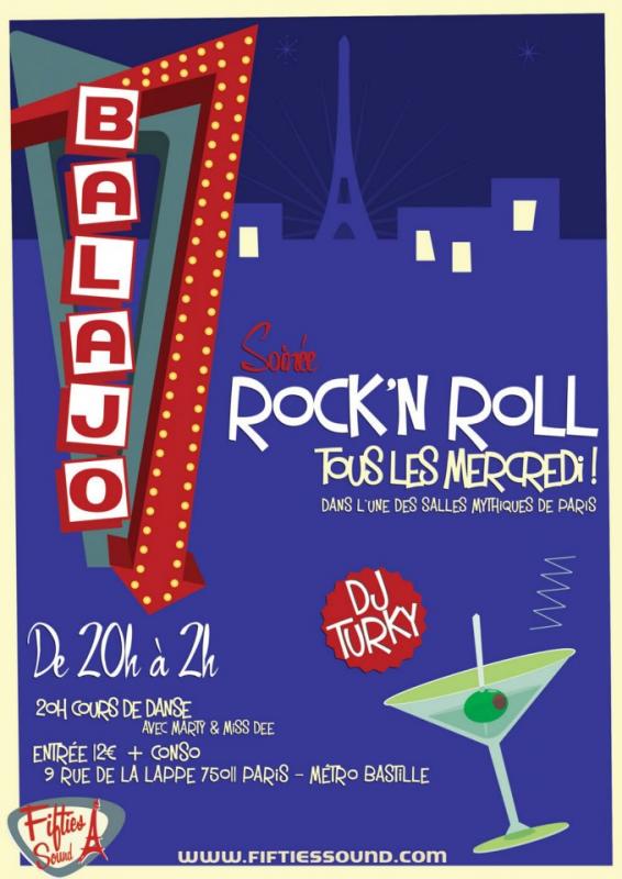 Soirée Rock n Roll au BALAJO, Paris - Bastille,  tous les  mercredis (20h a 2h)
