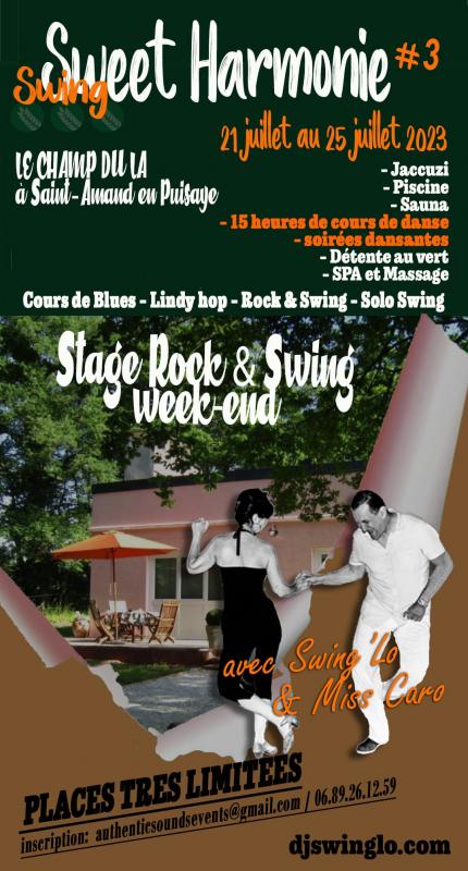 Week-end détente et stage de danse : Sweet Harmonie avec Swing'Lo & Miss Caro à St amand en Puisaye
